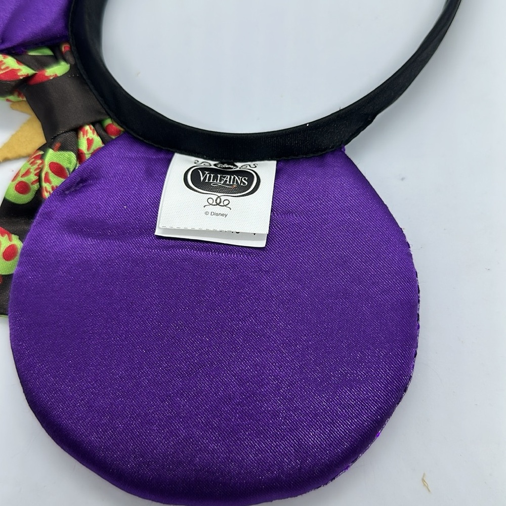 Disney villains Purple Sequin Kids Costume Headband with Gold Crown - Picture 6 of 6